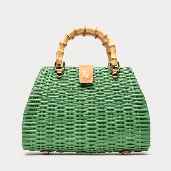 Frances Valentine Handbags - Frances Valentine Rooster Wicker Basket in Green